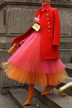 Midi Summer Skirt, Laundry Guide, Tulle Skirts, Organza Skirt, Colorful Fashion, Look Fashion