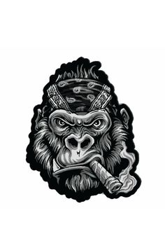 Back to School Sale Biker Bandanas, Gorillas Art, Gorilla Tattoo, Biker Tattoos, Monkey Art, Biker Patches, Edward Hopper, Head Tattoos, Chicano Art