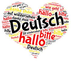 word cloud in the shape of a heart that says deutsch halloflie