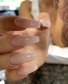 Nails Design Dark Blue, Nude Coffin Nails, Hairstyles For Guys, Nails Oval, Acrylic Nails Nude, Bridesmaids Nails, Nails Trend, Milky Nails, Home On A Budget