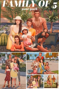 the family of 5 pose pack is shown