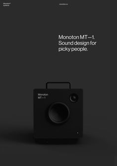 an image of a speaker with the words monoton mt 1 sound design for sticky people