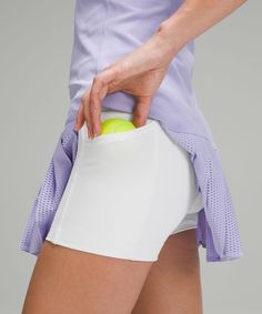 Wear these sleek, sweat-wicking shorts on their own or layer them under a tennis skirt or dress as an inner-short to keep cool and covered as you rule the court. Designed for Tennis. This colour is lined for coverage. Low-profile elastic waistband stays hidden under layers. Side drop-in pockets. Silicone grippers on the hem prevent ride-up. Jumper Short, Tennis Shop, Tennis Shorts, Shorts Lululemon, Leg Work, Lululemon Shorts, Keep Cool, Tennis Dress, Back Women