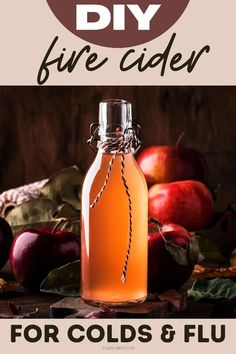 Holistic Decongestant, Apple Cider Vinegar Tonic, Fire Cider Recipe, Holistic Home, Tonic Recipe, Fire Cider, Cold And Cough Remedies, Warm Apple Cider, Cider Recipe