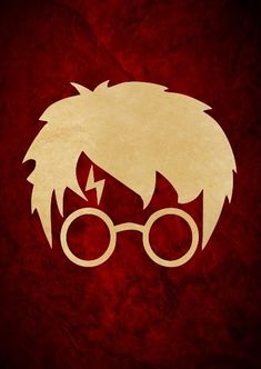 harry potter's glasses on a red background