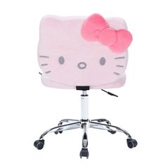 an office chair with a hello kitty cushion on it