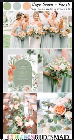 a collage of photos with different colors and flowers on them, including roses, greenery