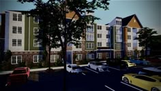 an artist's rendering of the exterior of a multi - family apartment building