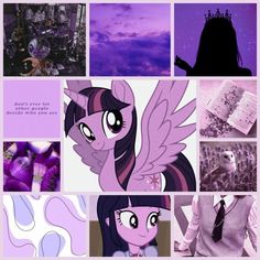 the collage shows many different pictures with pink and purple colors, including an image of a