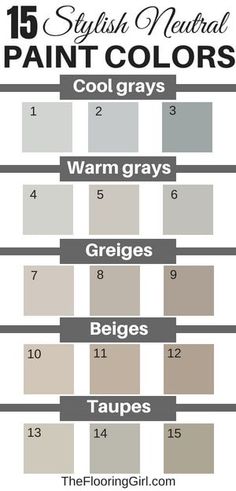 the different shades of paint that you can use in your home decorating project, including grays and whites