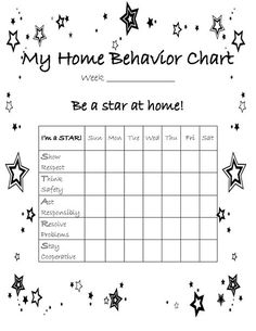 a printable behavior chart with stars and the words'my home behavior chart '