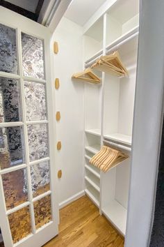 an empty closet with the words diy ikea closet using k & k billy bookcases under $ 25