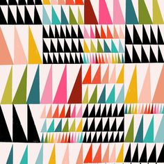 an abstract pattern with triangles and lines in different colors on a white background that is very similar to the same color scheme