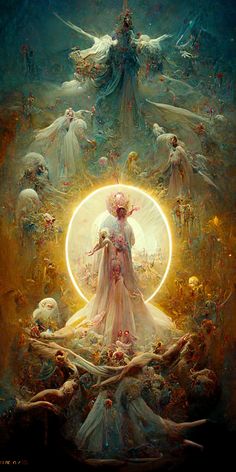 an image of a woman surrounded by angels