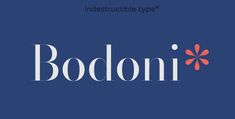 the word boddonii on a blue background