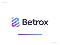 the logo for betrox is shown in purple, blue and pink colors on a white background