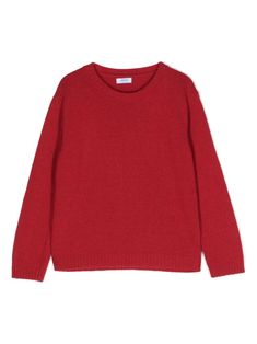 crimson knitted construction ribbed trim round neck long sleeves straight hem London Outfits, Red Longsleeve, Red Clothes, Clothes Wishlist, Red Jumper, Girls Jumpers, London Outfit, Long Sleeve Jumper, Red Sweater