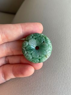 🌈 Jadeite Jade Donut Pendant, Light Green 🌷 Untreated Natural Jadeite/ Grade A Jade 🌷 Certified : YES 🌷 Jade from Myanmar/ Burma 🌷 Dimensions : ~ 30.2 x 30.2 x 10.4 mm 🌷 Color : Light Green 🌷 Free standard shipping from Hong Kong with tracking included 🌷 Take approximately 7-21 days to arrive worldwide Artisan Carved Round Jewelry, Handmade Jade Rondelle Jewelry, Carved Round Jade Jewelry, Round Carved Jade Jewelry, Carved Green Round Jewelry, Green Carved Round Jewelry, Handmade Traditional Gemstones, Handmade Green Jade Gemstones, Green Carved Round Pendant Jewelry