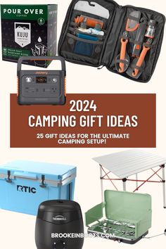 camping gift ideas for the ultimate camper in your life, including an ice chest and cooler