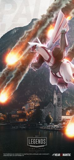 an advertisement for the new nintendo wii game, legend's innamition with a woman flying through the air