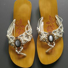 Nwot Last Call!!! Price Dropped .. Grab Now Macramed Off White & Silver Beaded Flip Flop Style .. Foot Bed Is Imprinted W Flowers & Fade Wear ... Very Pretty .. Style With Jeans Or Sweet Dress .. Never Worn.. Sitting In My Closet Ugh Too Cute For That !! They Are A Size 5 But I Wear A 6 They Def Run Big .. Please See The Measurement Pics Flowers Fade, Thrifting Ideas, Beaded Flip Flops, Flip Flops Style, Foot Bed, Pretty Style, Sweet Dress, Last Call, Too Cute