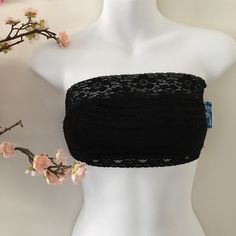 Lacy Black Lined Bandeau, In A Size Xs, By Intimately Free People. 97% Nylon 3% Elastane. Lining 100% Cotton. Hand Washable. Nwt And In Good Condition. Photos All Rights Reserved. Girlfriend Clothes, Purple Bralette, Lace Bandeau Bra, Red Bralette, Lace Halter Top, Strapless Bralette, Lace Bandeau, Bandeau Bra, Bandeaus