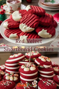 These Red Velvet Shortbread Cookies are as gorgeous as they are delicious! Buttery, melt-in-your-mouth, and perfect for any occasion—especially when dipped in white chocolate. 🌟🍪 
#RedVelvetCookies #HolidayBaking #ShortbreadLovers