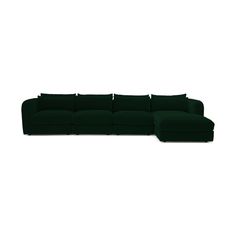 Lengthen your lounging with this sectional wide enough to let the whole family get cozy together, all in modern, low slung style. Mid Century Modern Modular Grand Chaise Sofa Sectional - Royale Evergreen - Right Single Arm Chair, Sofa Sectional, Chaise Sectional, Armless Chair, Chaise Sofa, Getting Cozy, Room Sofa, Sectional Sofa, The Whole