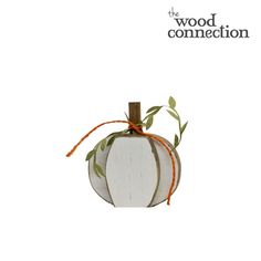 the wood connection magazine cover with a white pumpkin and orange ribbon on it's head