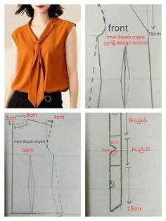 the instructions for how to tie a blouse