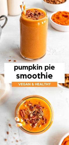 pumpkin pie smoothie with vegan and healthy ingredients