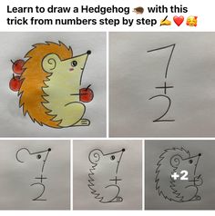 an image of how to draw a hedgehog with this trick from numbers step by step