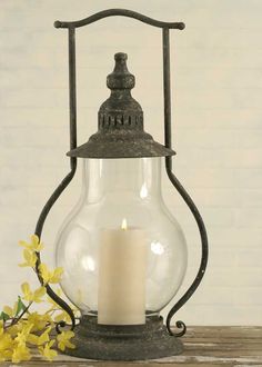 In the Garden and More | Order Glass Candle Lantern Online– inthegardenandmore.com Metal Candle Lanterns, Lantern Stand, Glass Candle Lantern, Tall Candle Holders, Large Lanterns, Tall Candle