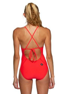 Belle | Full Coverage One Piece Swimsuit For Women | JOLYN Sporty Tankini With Moderate Back Coverage For Poolside, Backless Nylon Swimwear For Sports, Sporty Tankini For Water Sports, Sporty Racerback Bodysuit For Beach, Low Back Nylon Bodysuit For Swimming, Sports Swimwear With Closed Back, Sporty Tankini With Moderate Back Coverage, Stretch Closed Back Swimwear For Swimming, Nylon Cross-back Swimwear For Beach