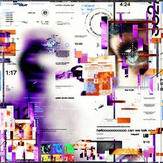 an artistic collage with multiple images and text