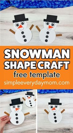 snowman shape craft for kids to make