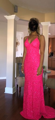 Formal Dresses Hot Pink, Hot Pink Graduation Dress, Pink Prom Dresses Sparkly, Trendy Prom Dresses 2023 Pink, Fushia Prom Dresses, Fuscia Prom Dress, Hot Pink Dress Long, Bright Pink Homecoming Dress, Long Pink Formal Dress