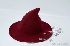 Witchy Wide Brim Costume Hat For Winter, Witchy Wide Brim Winter Costume Hat, Novelty Costume Hat With Curved Brim, Witchy Wide Brim Hat For Winter, Witchy Brimmed Costume Hat For Winter, Witchy Brimmed Winter Costume Hats And Headpieces, Witchy Hat With Curved Brim For Winter, Witchy Winter Hat With Curved Brim, Witchy Curved Brim Winter Hat