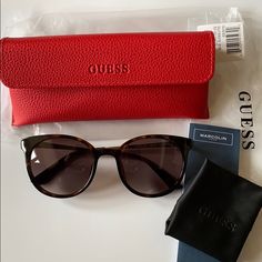 Brand New Guess Sunglasses! Never Worn. Guess Sunglasses Women, Gus G, Guess Sunglasses, Guess Girl, Brown Leopard, Prescription Sunglasses, Womens Glasses, Colored Sunglasses, Aviator Sunglasses