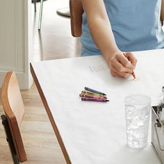 This 30" x 30" 40# white butcher paper table cover provides a clean, crisp, and fun way to protect tables at family restaurants or catered events. Each piece of white butcher paper can be used as a table cover because it is pre-cut into a 30" x 30" square, so there's no need to cut sheets from bulky rolls. This table cover is great for a barbecue or crab feast, capable of being drawn on with crayons, pens, markers, or pencils, making it a memorable and kid-friendly experience at any family event Butcher Paper Tablecloth For Kids, Party Tablecloth Paper, Wedding Butcher Paper Table, Craft Paper Tablecloth With Writing, Crab Feast, Paper Tablecloth, Restaurant Supply Store, Plastic Dinnerware, Paper Table