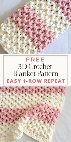 This 3d crochet blanket free pattern is a gorgeous textured blanket. You can make it as a baby blanket or as a throw if you make it in neutral shades. The pattern is a simple is one of the easiest and most awesome 3d crochet afghan you will ever work.