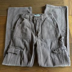 Pacsun Ultra High Rise Flare Carpenter Jeans/Cargos - Size 26 - New And Unworn (Doesn't Fit) - Originally $69 Flared Cargo Pants, Women Carhartt Pants, Brown Utility Mid-rise Cargo Jeans, Brown Cargo Pocket Denim Jeans, Brown Full-length Cargo Jeans With Pockets, Pacsun Flare Jeans, Brown Full-length Cargo Jeans With Side Pockets, Pacsun Jeans, Carpenter Pants