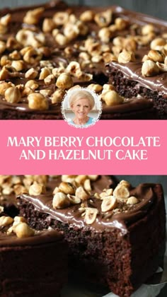 Mary Berry Chocolate And Hazelnut Cake Baileys Fruit Cake, Hazelnut Cake Recipe, Mary Berry Desserts, Mary Berry Recipes Baking, Mary Berry Baking, British Food Traditional, Hazelnut Recipes, British Bake Off Recipes, Mary Berry Recipes