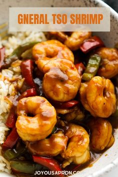 a white bowl filled with shrimp and rice