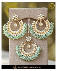 Earrings And Mangtika Set, Jhumka And Tikka Set, Mangtika Jewellery, Punjabi Earrings, Latest Jewellery Designs, Wedding Jewellery Designs, Buy Earrings Online