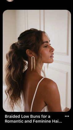 Bridesmaid Hair For Open Back Dress, Bridesmaid Hairstyles Backless Dress, Wedding Guest Hairstyles Open Back Dress, High Pony For Wedding Guest, Hair Wedding Guest Updo, Bridesmaid Hair Ponytail Brunette, Hair Ideas For High Neck Dress, Hairstyles For Dress With Open Back, Brunette Wedding Guest Hairstyles