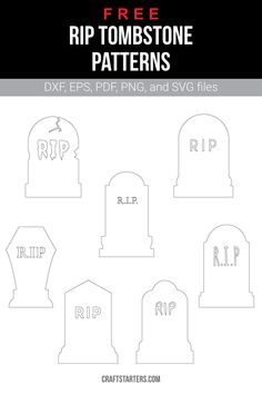 tombstones with the text free rip tombstone patterns