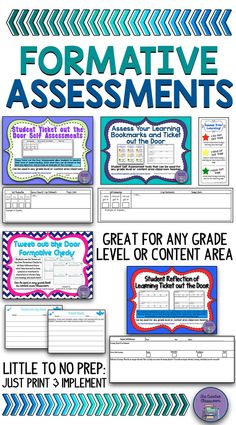 four posters with the words formative and information for students to use in their classroom