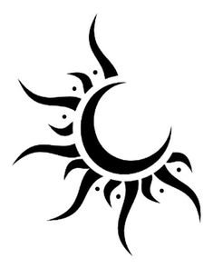 the sun and moon tattoo design