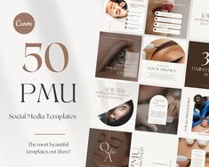 Introducing our Social Media Templates for PMU Artists - the ultimate solution for taking your social media game to the next level!  Elevate your PMU (permanent makeup) specialist profile with our exclusive social media templates.  Save time and stand out from the competition with ready-to-use designs that effortlessly showcase your expertise. Create a cohesive and professional aesthetic, attract more clients, and captivate your audience on platforms like Instagram and Facebook.  Imagine the imp Pmu Business, Makeup Templates, Lip Permanent Makeup, Professional Aesthetic, Instagram Brows, Smudge Proof Eyeliner, Social Media Profile, Permanent Makeup Eyebrows, Brow Artist